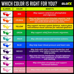 GloFX Color Therapy Glasses 5-pack color swatches highlight available hues