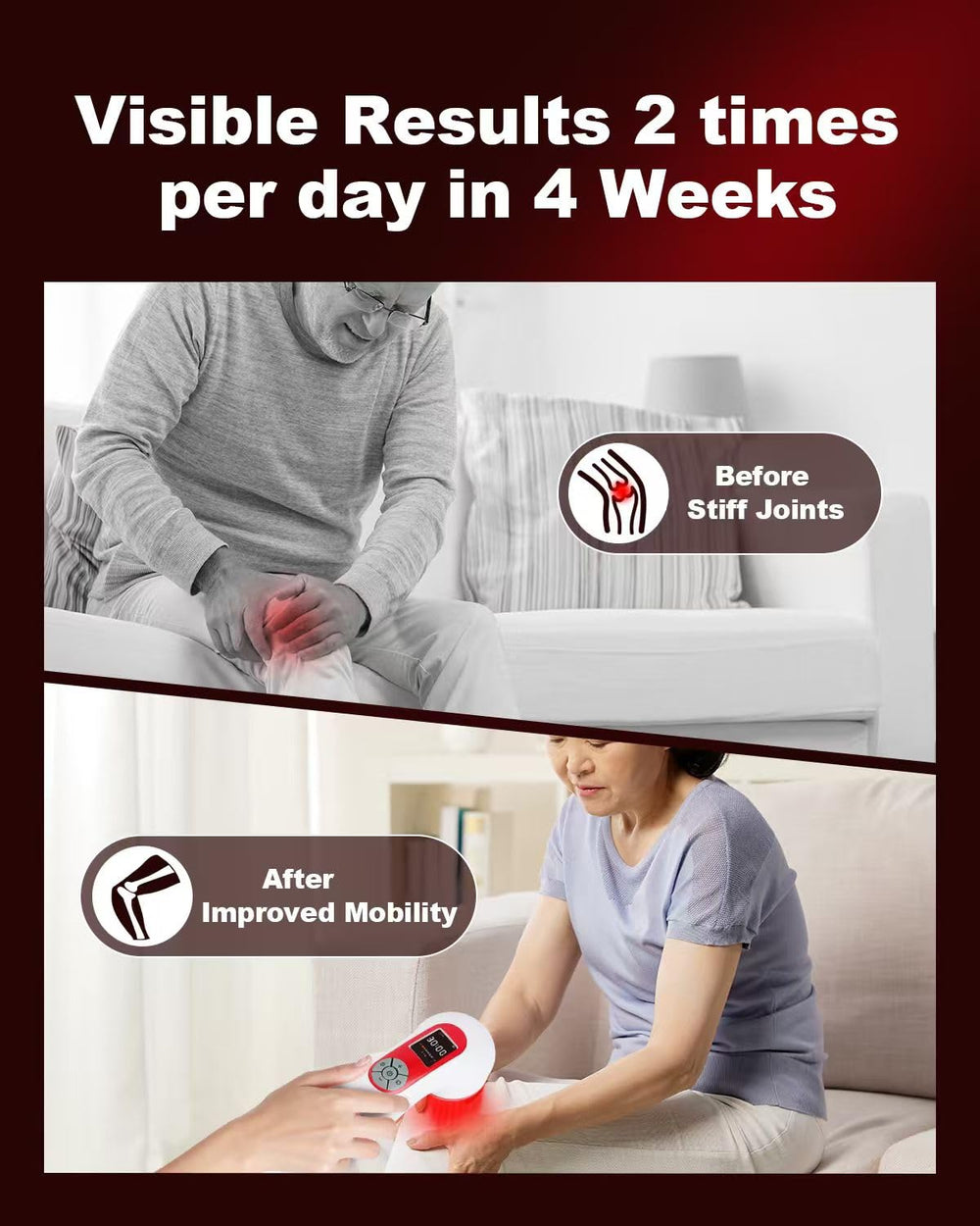 GLOHFAN 5000mAh battery supports longer therapy sessions.