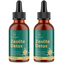 Glorithiventa Zeolite Detox drops bottle shown for daily detox routine.