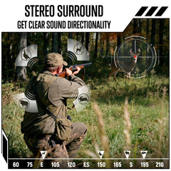 GLORYFIRE noise-cancelling ambient mode illustrates adaptive protection for loud gunfire.