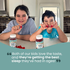 GLOWCO Sleep Gummies adult dosing scene demonstrates a simple nightly routine.