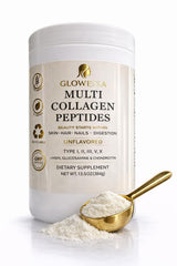 Glowessa collagen powder scoop shows easy measurement for daily use