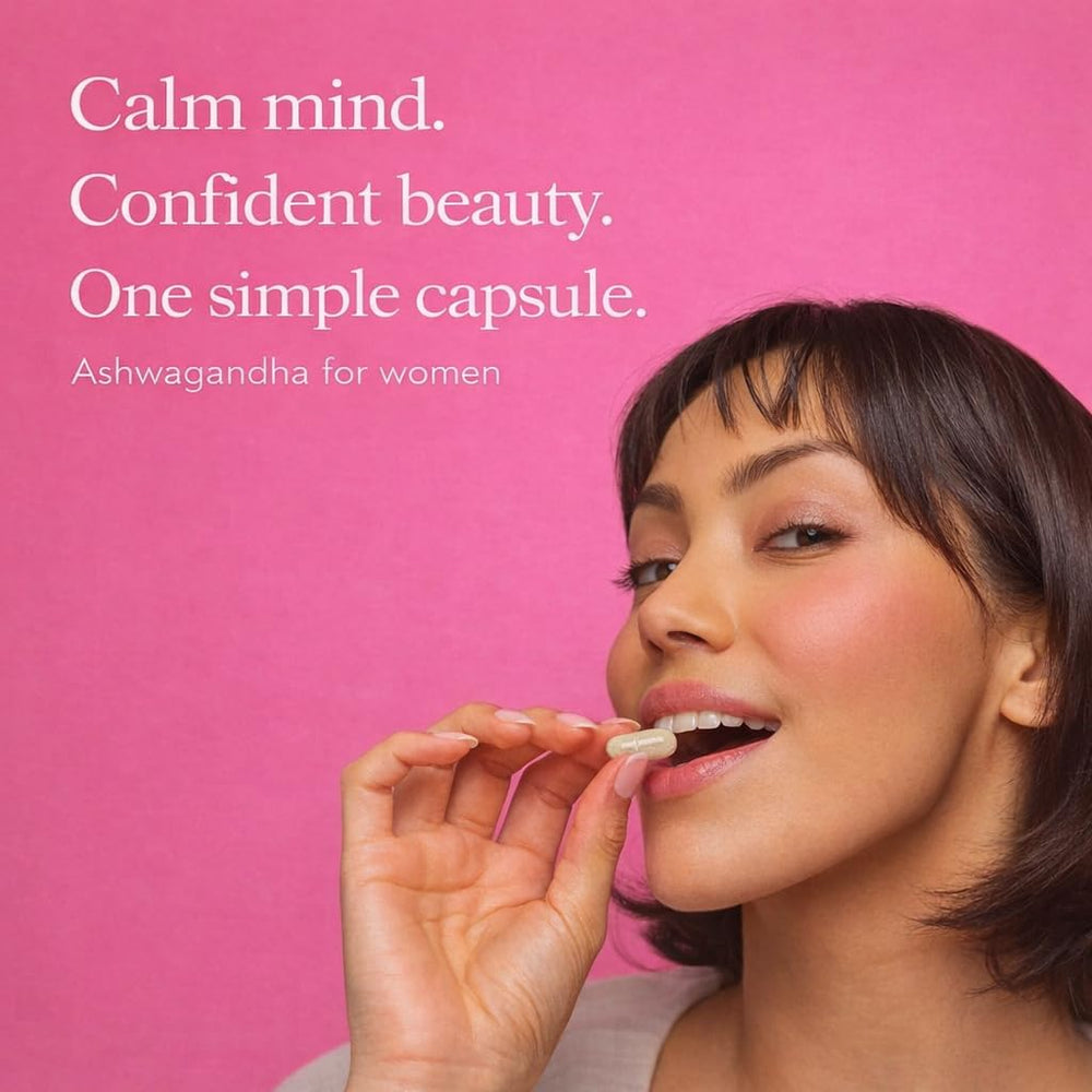 GlowTrue Daily capsule routine image highlighting 60-cap bottle for two months