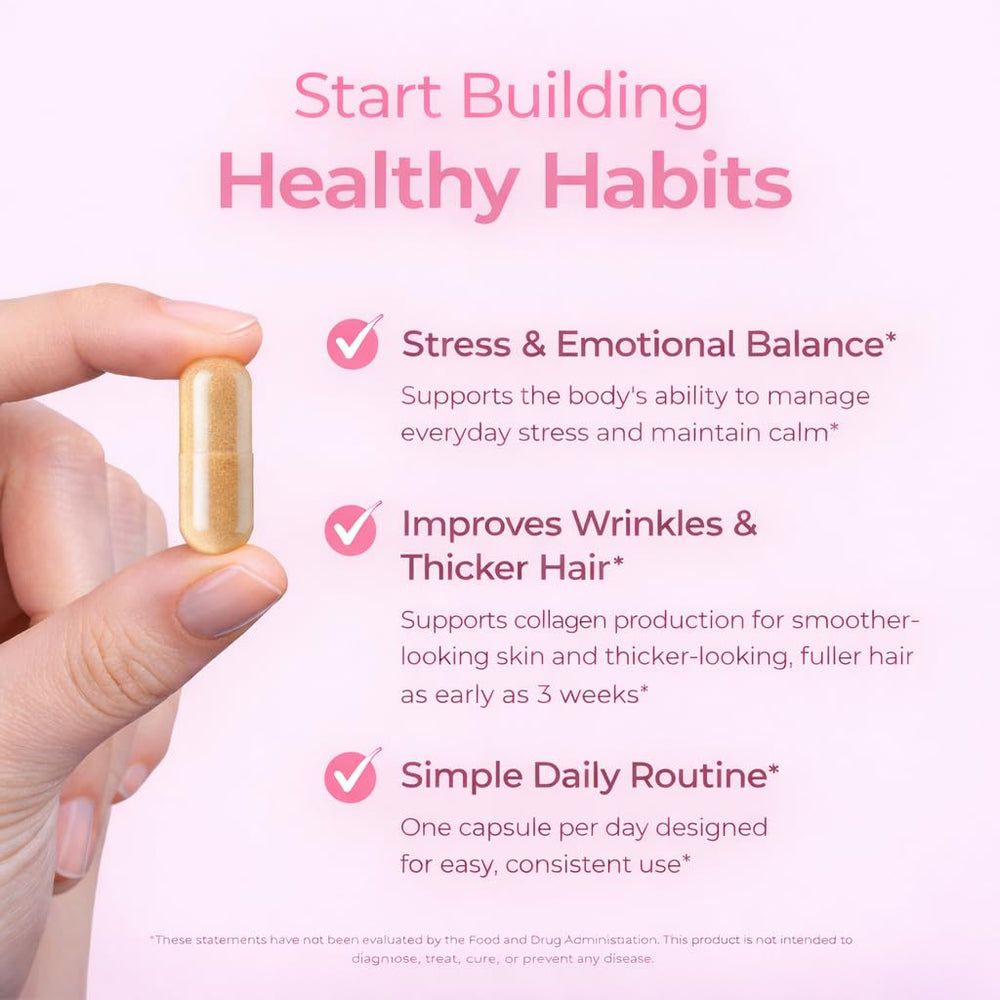 GlowTrue Stress support banner closeup illustrating balanced stress response