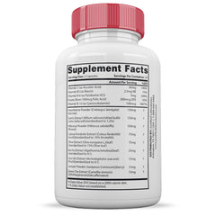 Gluco Renu bottle shows olive leaf and green tea extract benefits.