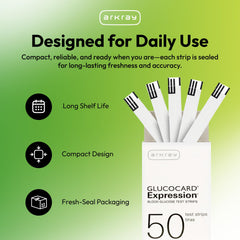 Compatible with GLUCOCARD Expression Meter for precise results.