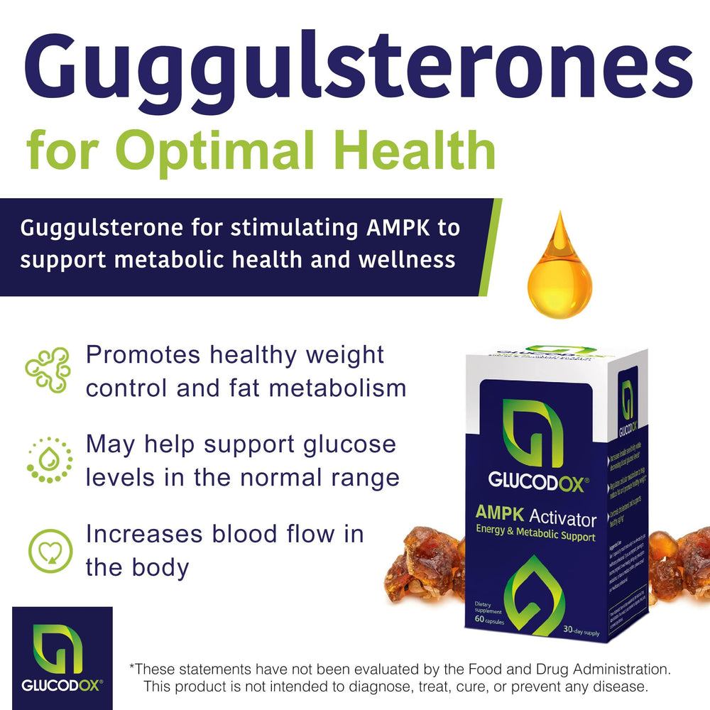 GlucodOX AMPK Activator bottle front for vegan metabolic support.