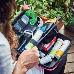 Hard shell case offers water resistance and crush protection for delicate diabetic supplies.