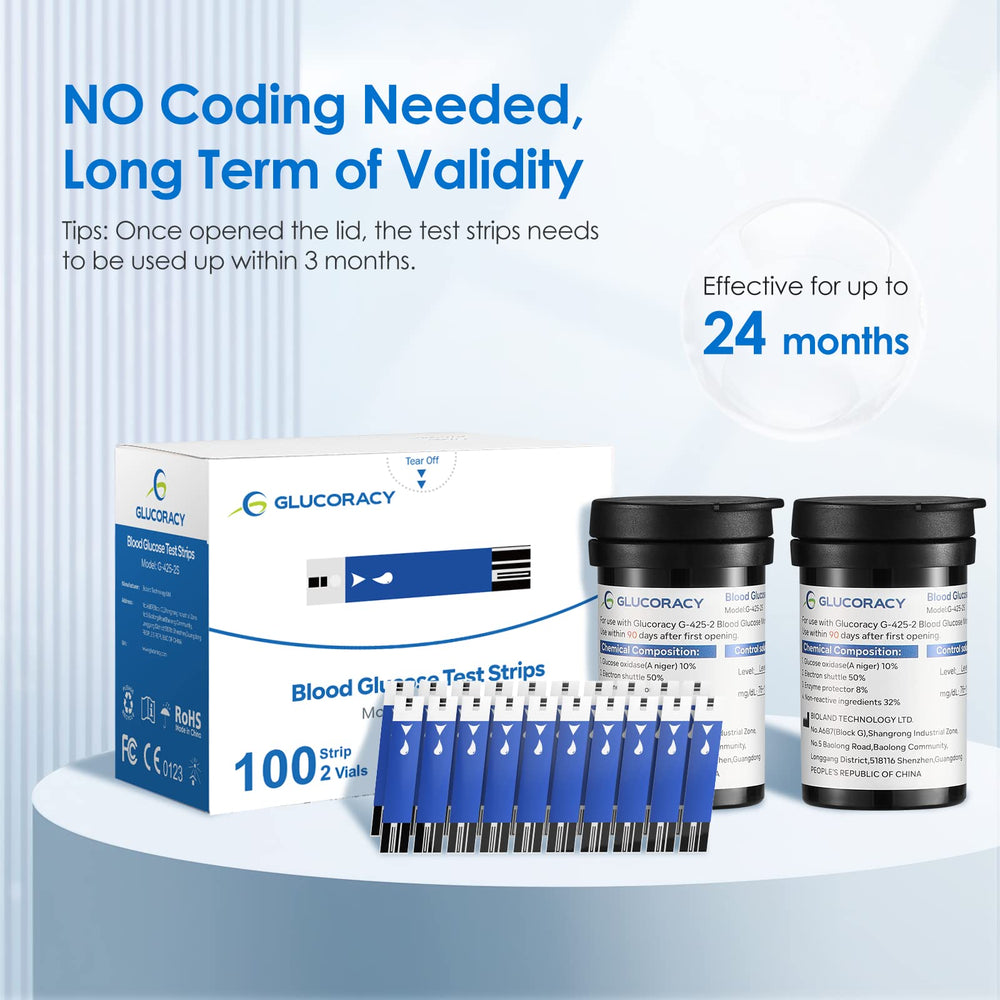 No coding required with Glucoracy strips for quick setup