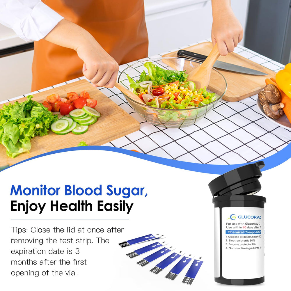 Glucoracy storage cap maintains strip accuracy.