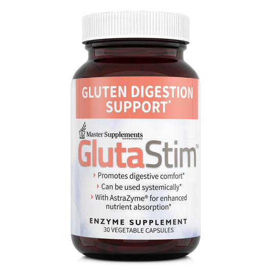 GlutaStim gluten digestion enzymes support meals containing gluten for easier digestion.