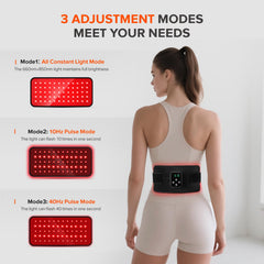 GMOWNW belt on knee showing targeted coverage and flexibility