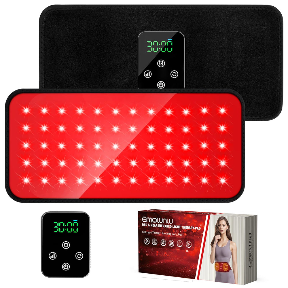GMOWNW cordless red light therapy belt front view for portable use