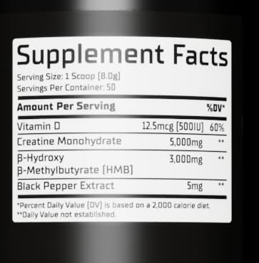 GMU SPORT Creatine 2.0 powder in water, unflavored, easy to mix.