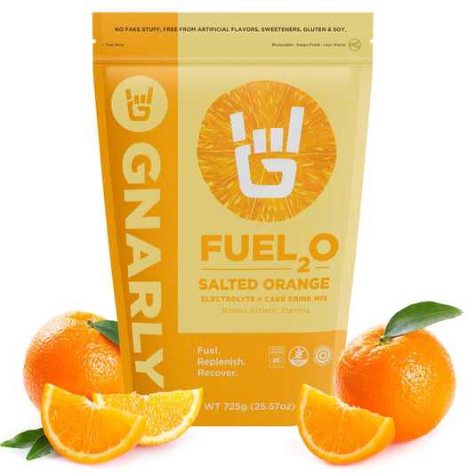Gnarly Fuel2O Salted Orange Drank tub front view for quick hydration
