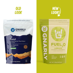 Gnarly Fuel2O Limeade powder dissolving in water for steady energy