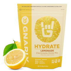 Gnarly Nutrition Hydrate Lemonade powder tin view, ready for hydration.