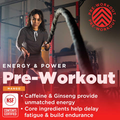 Gnarly mango pre-workout powder scoop shown for easy mixing.