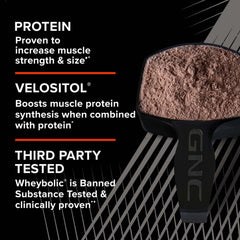 GNC AMP Wheybolic third-party testing badge on packaging