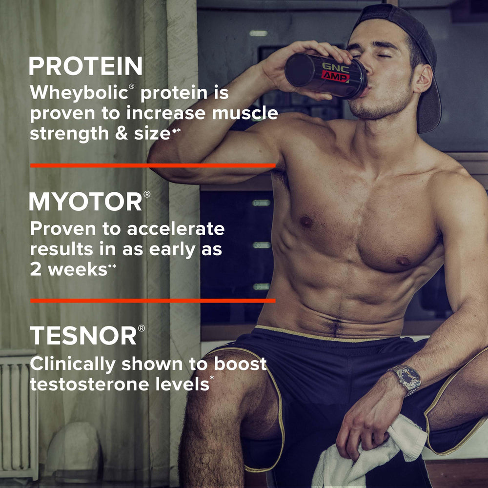 GNC AMP Wheybolic Alpha pre and post workout use scenarios
