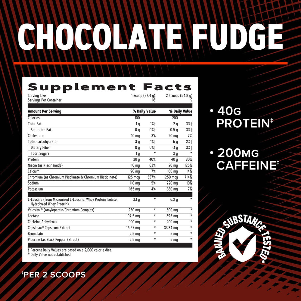 GNC AMP Wheybolic Ripped portrays muscle glow and energy support