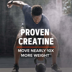 Creatine HCl 189 bottle from GNC AMP highlighting efficient dosing
