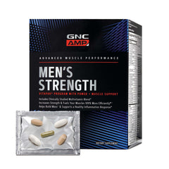 GNC AMP Men’s Strength Vitapak full packaging for easy daily use and three-in-one support
