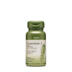 GNC Herbal Plus Huperzine A 50mcg bottle supports memory and focus