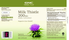 GNC Herbal Plus Milk Thistle capsules pour shows convenient serving for daily use.