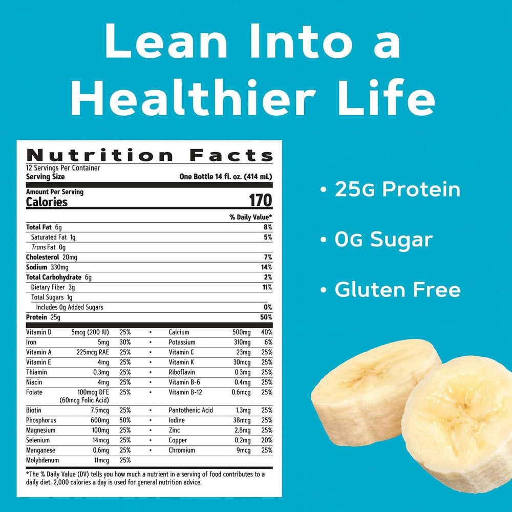 GNC Lean Shake 25 Banana Cream bottle ready to grab during busy days.