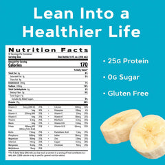 GNC Lean Shake 25 Banana Cream bottle ready to grab during busy days.