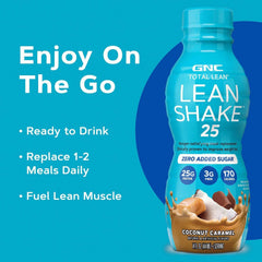 GNC Lean Shake 25 splash-hero captures texture and flavor cue