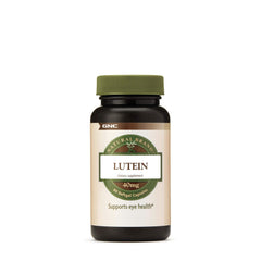 GNC Lutein 40mg softgels bottle highlights eye health support and antioxidant protection.