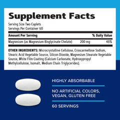 GNC Magnesium Glycinate bottle label showing gluten-free vegan formula