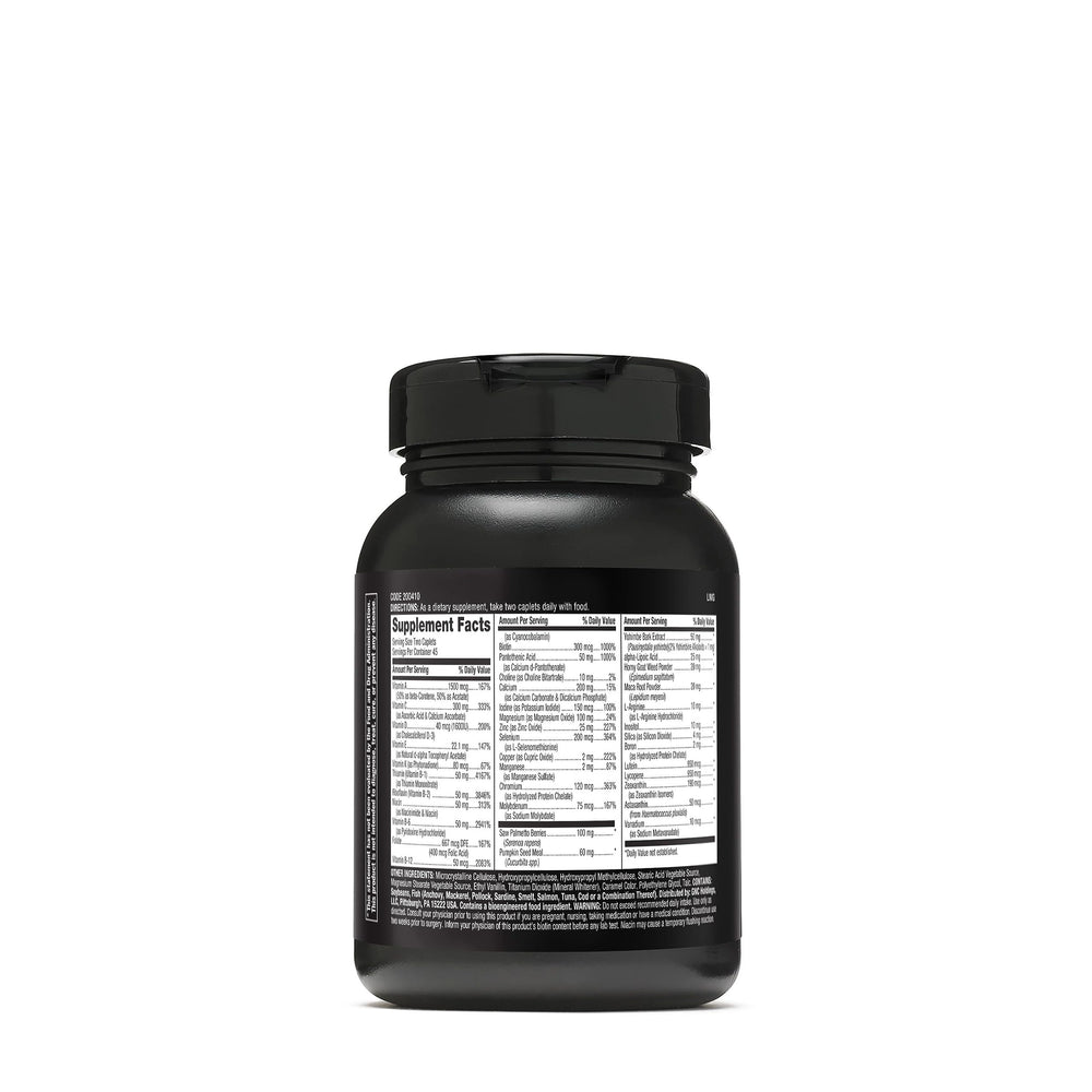GNC Mega Men Prostate and Virility bottle side highlighting key ingredients for prostate and sexual health