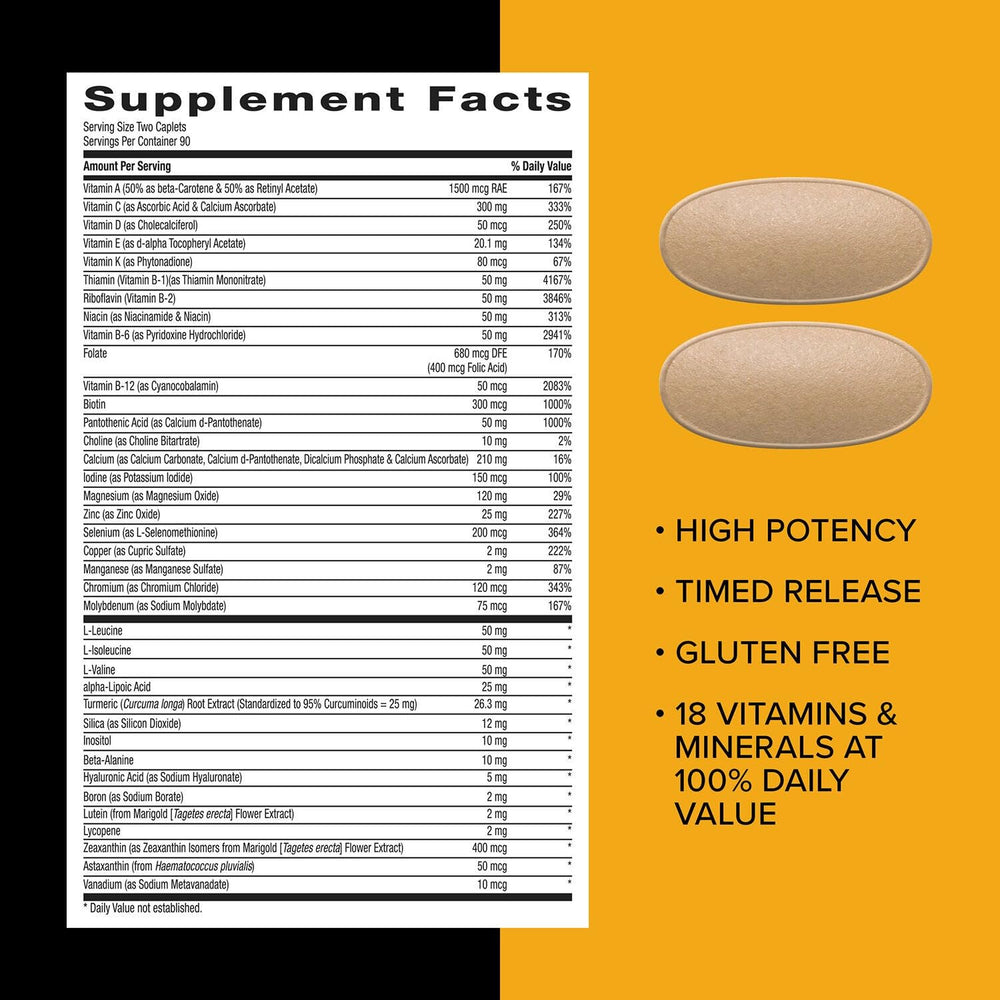 GNC Mega Men Sport shelf display emphasizes gluten-free, dairy-free formula.