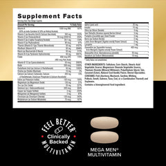 Close-up of GNC Mega Men capsules for steady energy.