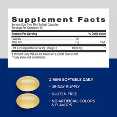 GNC Omega-3 softgels packaging close-up for easy daily intake.