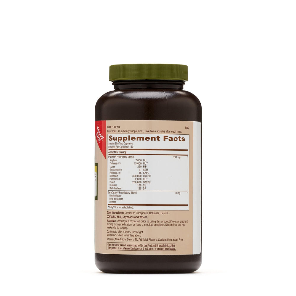 GNC Super Digestive Enzymes capsules close-up emphasizing capsules and texture