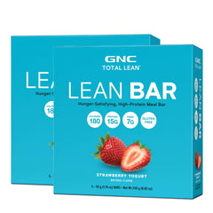 GNC Total Lean twin-pack box showing hunger-satisfying protein bar