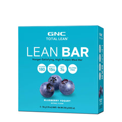 GNC Total Lean Lean Bar, blueberry yogurt flavor, convenient on-the-go nutrition.
