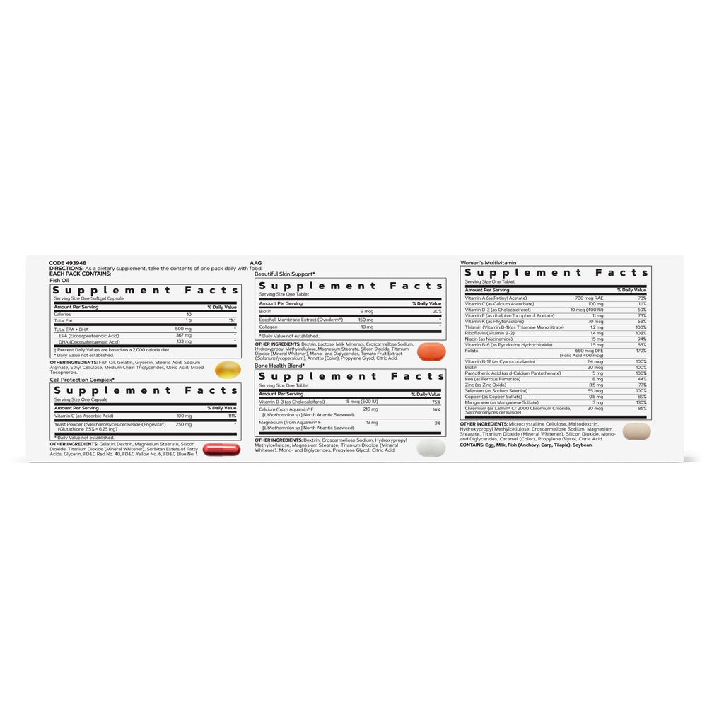 GNC Women’s 40+ Vitapak serving pack front for convenient daily sachets.