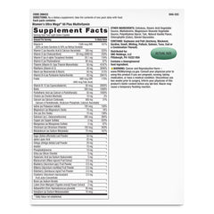 GNC Women's 50 Plus Vitapak ingredients label close-up featuring Vitamin D-3 and calcium.
