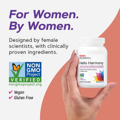 GNC Women's Hello Harmony skin tone and elasticity concept.