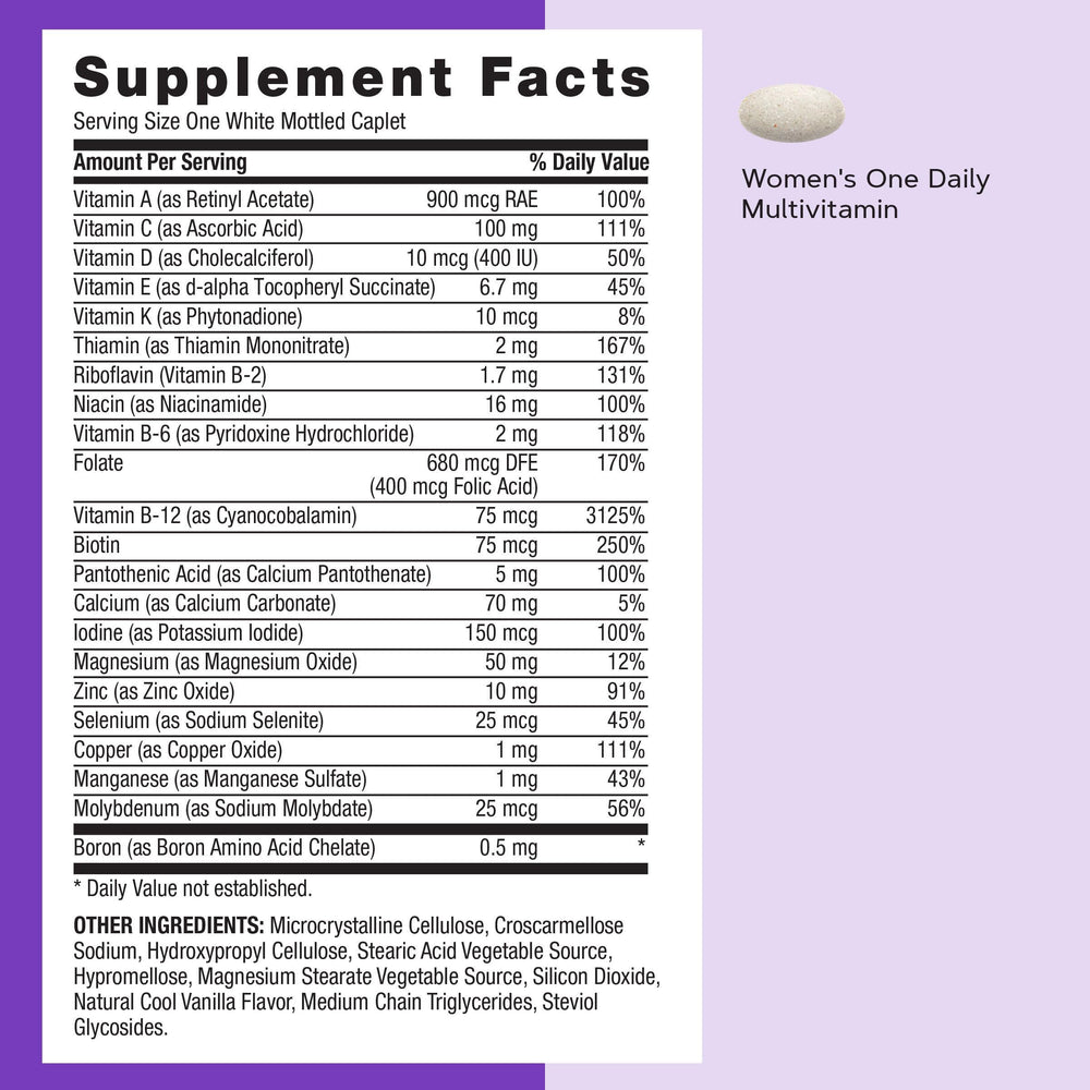 GNC Women's Stress Relief Vitapak bottle back label with usage directions.