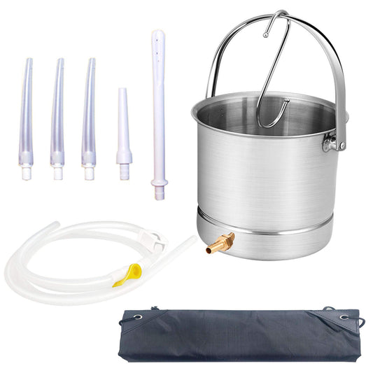 GNEGKLEAN enema kit stainless steel bucket 2-quart for durable home use