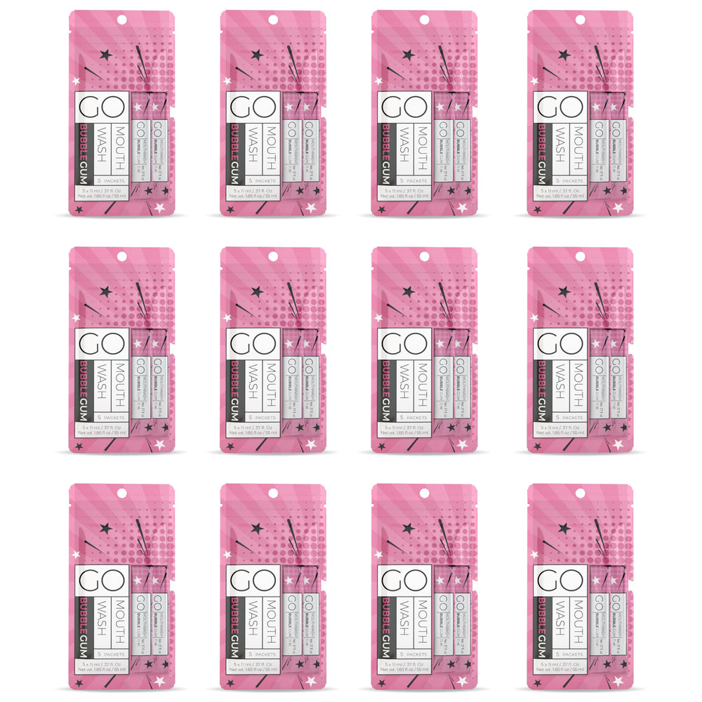 Go Mouthwash Bubblegum Packets provide on-the-go freshness and breath confidence.