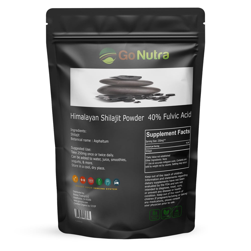 Go Nutra Shilajit Powder convenient home dosing in capsules.