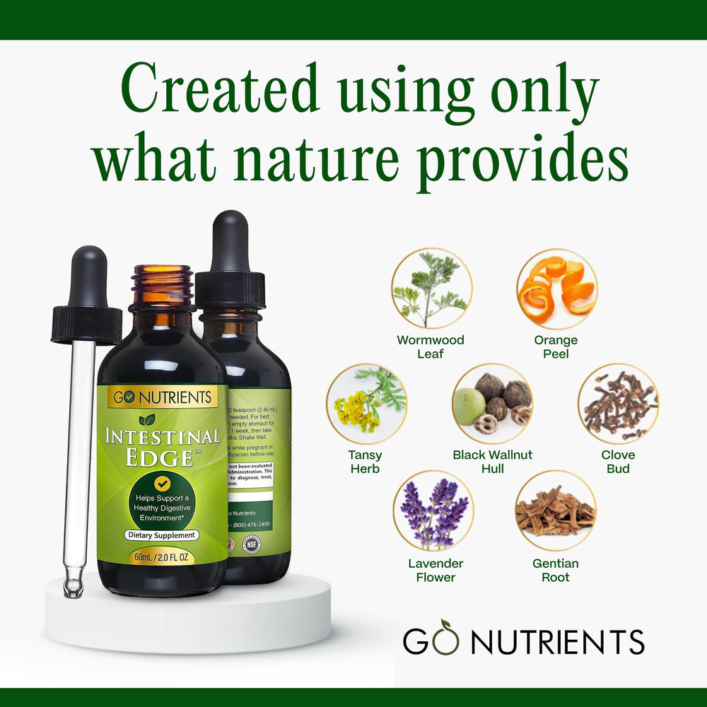 Go Nutrients Intestinal Edge black walnut ingredient highlighted for natural cleansing