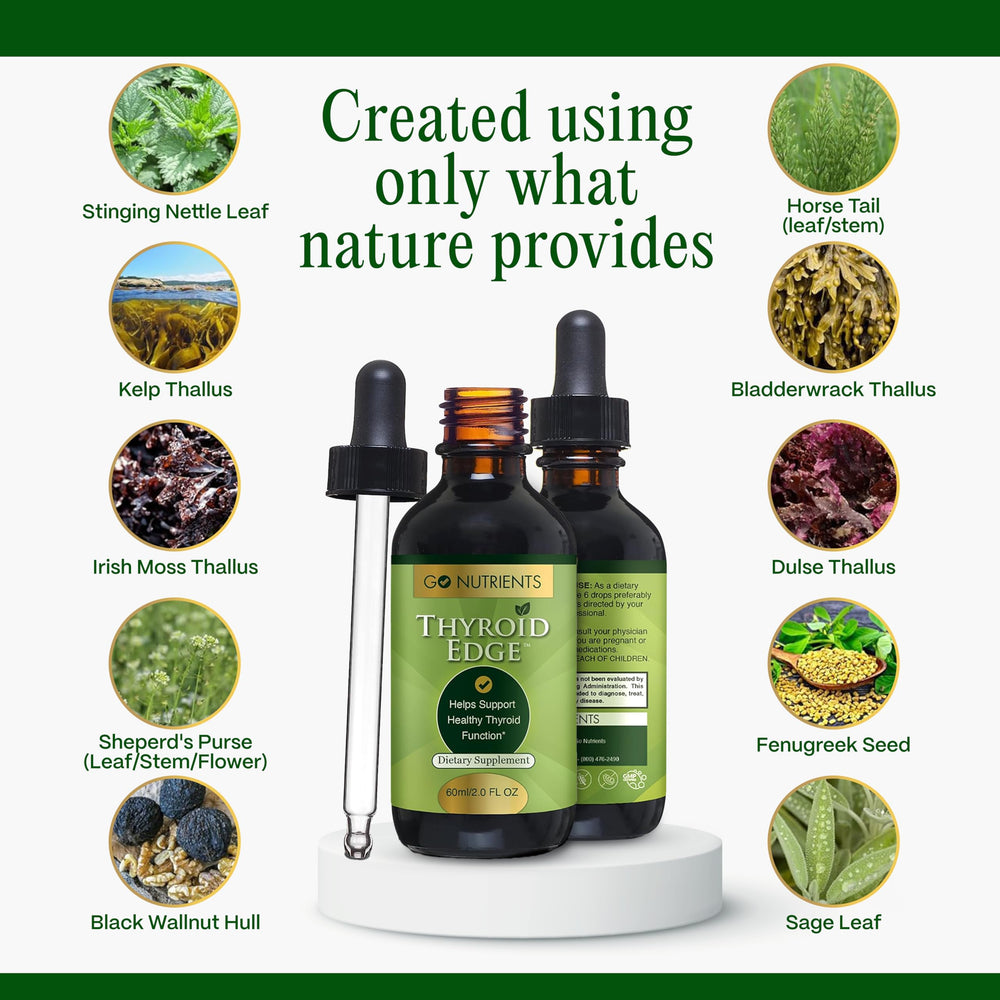 Go Nutrients Thyroid Edge dropper ready for convenient dosing